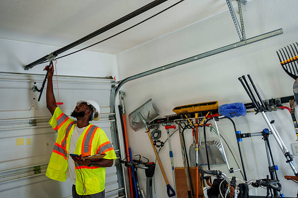 Professional Garage Door Panel Replacement technician working in Windom, MN
